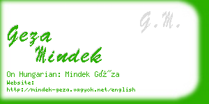 geza mindek business card